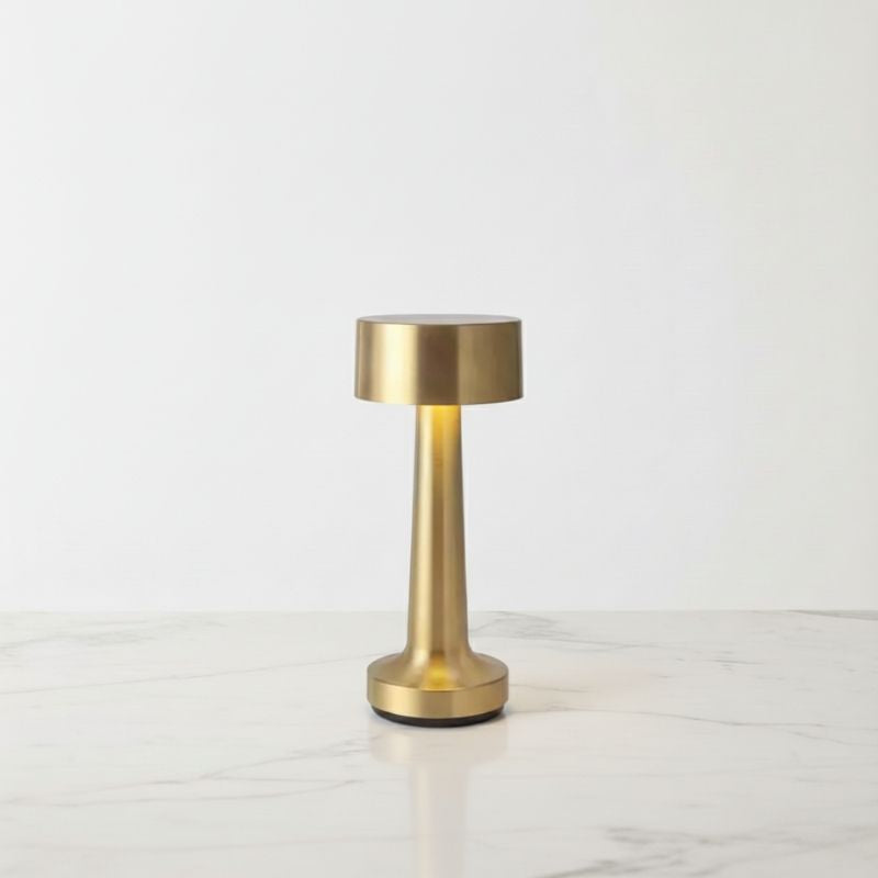 Luminária de Mesa em LED Touch Recarregável Dourada Sirena