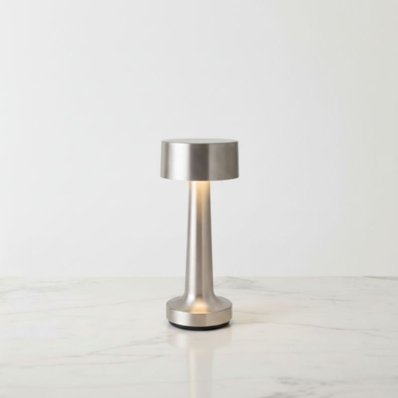 Luminária de Mesa em LED Touch Recarregável Prata Sirena