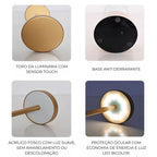 Luminária de Mesa em Led Recarregável Dourada Modelo Orbi