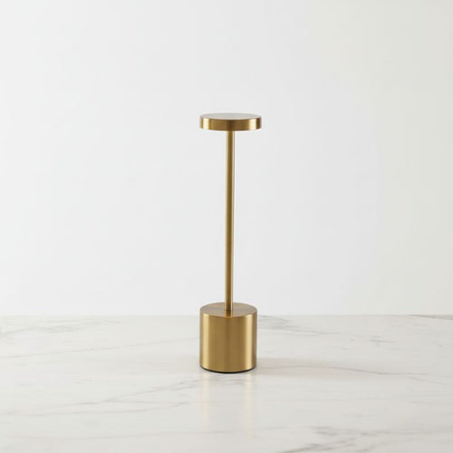 Luminária de Mesa em Led Recarregável Dourada Modelo Orbi